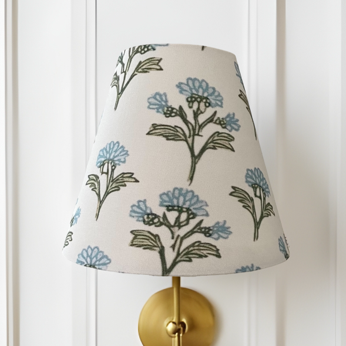 Blue Floral Sconce Shade in Sprig