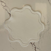 Haven White Wavy Edge Faux Leather Placemat