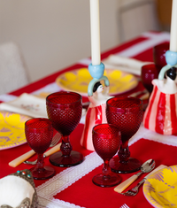 Stemmed Water Glass, Red