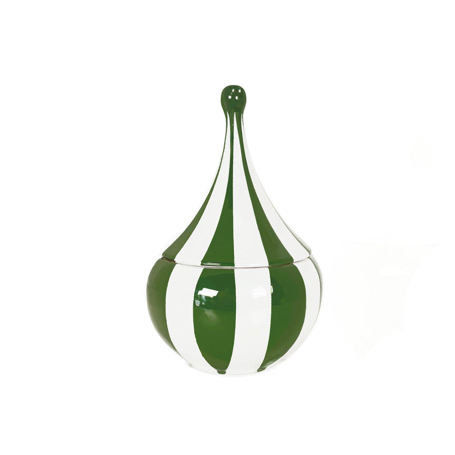 Big Top Stripes Teardrop Jars in Christmas Pine