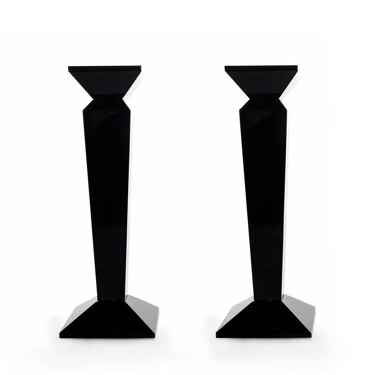 Pair of 11” Sleek Solid Crystal Candlesticks (Various Colors)