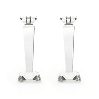 Pair of 11” Sleek Solid Crystal Candlesticks (Various Colors)