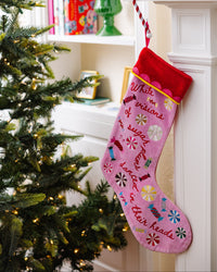 Sugar Plums Embroidered Stocking