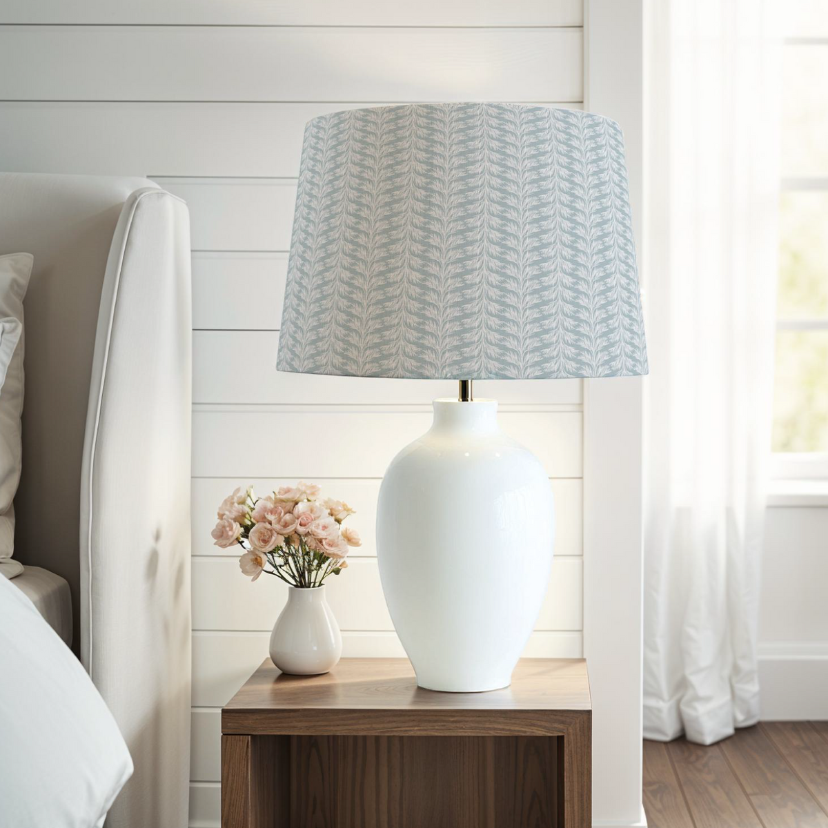 Blue Coastal Lampshade in Sabal Stripe (Various Sizes)