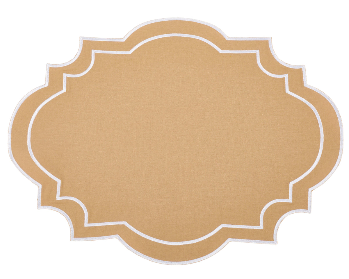 Nantucket Tan & White Placemat & Napkin
