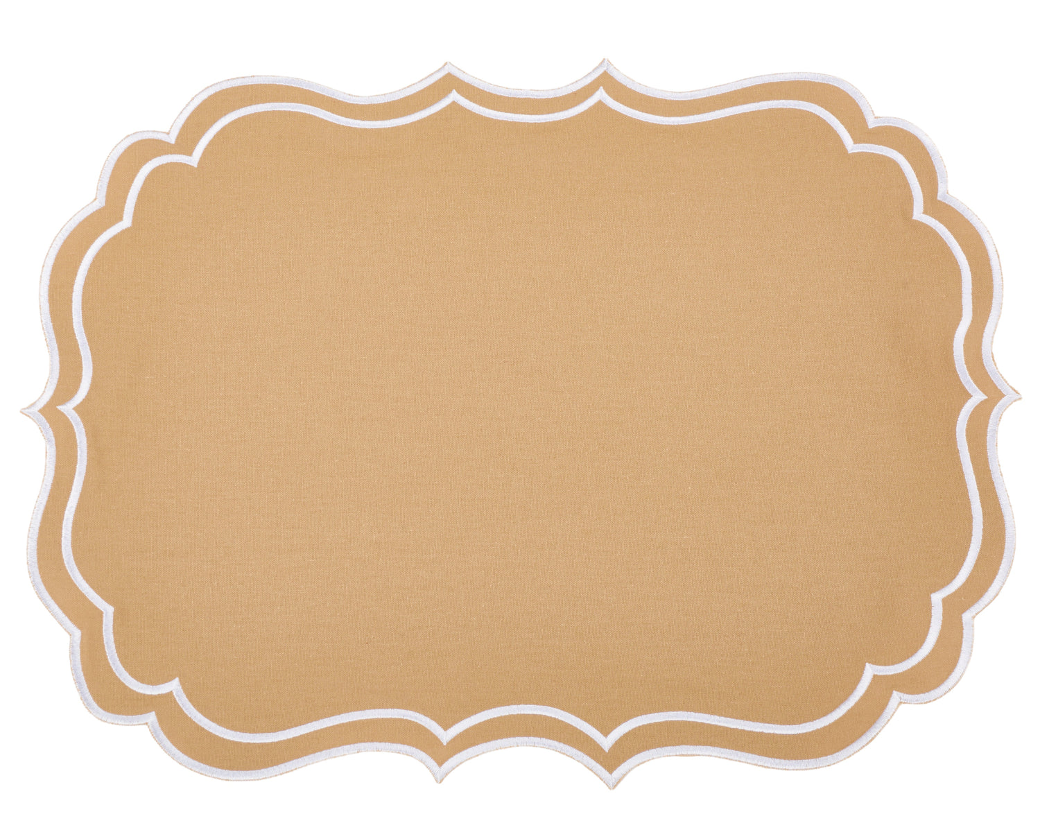 Newport Tan & White Placemat & Napkin