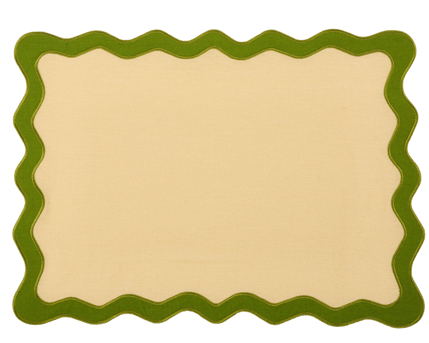Hampton Tan & Moss Green Trim Placemat & Napkin