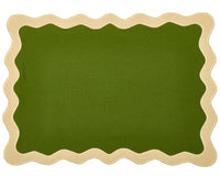 Hampton Moss Green & Tan Trim Placemat & Napkin