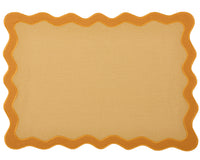 Hampton Tan & Orange Trim Placemat & Napkin