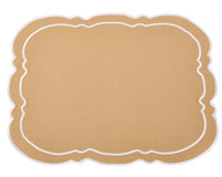 Charleston Tan & White Placemat & Napkin