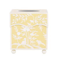 Yellow Bird & Vine Wastepaper Basket & Tissue