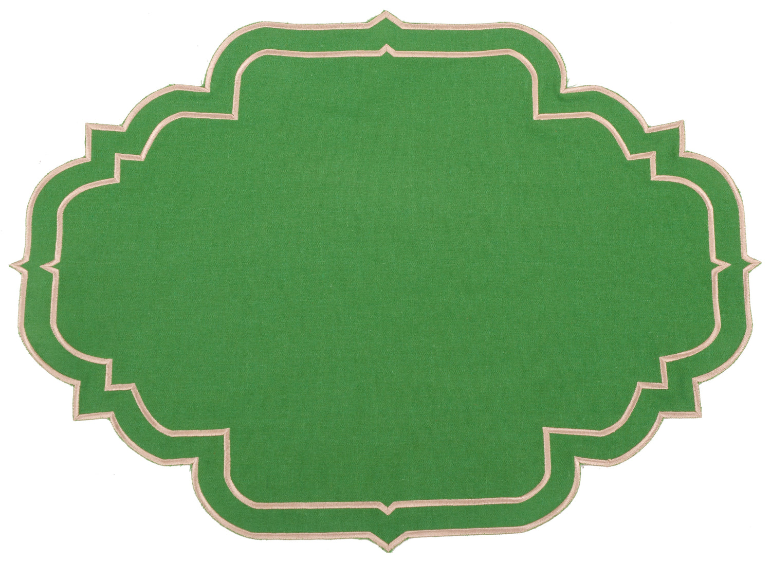 Augusta Green & Gold Trim Placemat & Napkin
