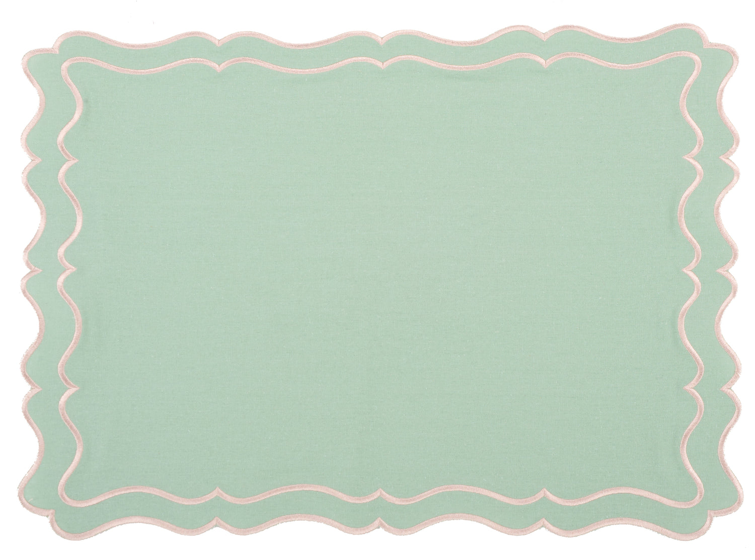 Raleigh Mint Green & Soft Gold Trim Placemat & Napkin