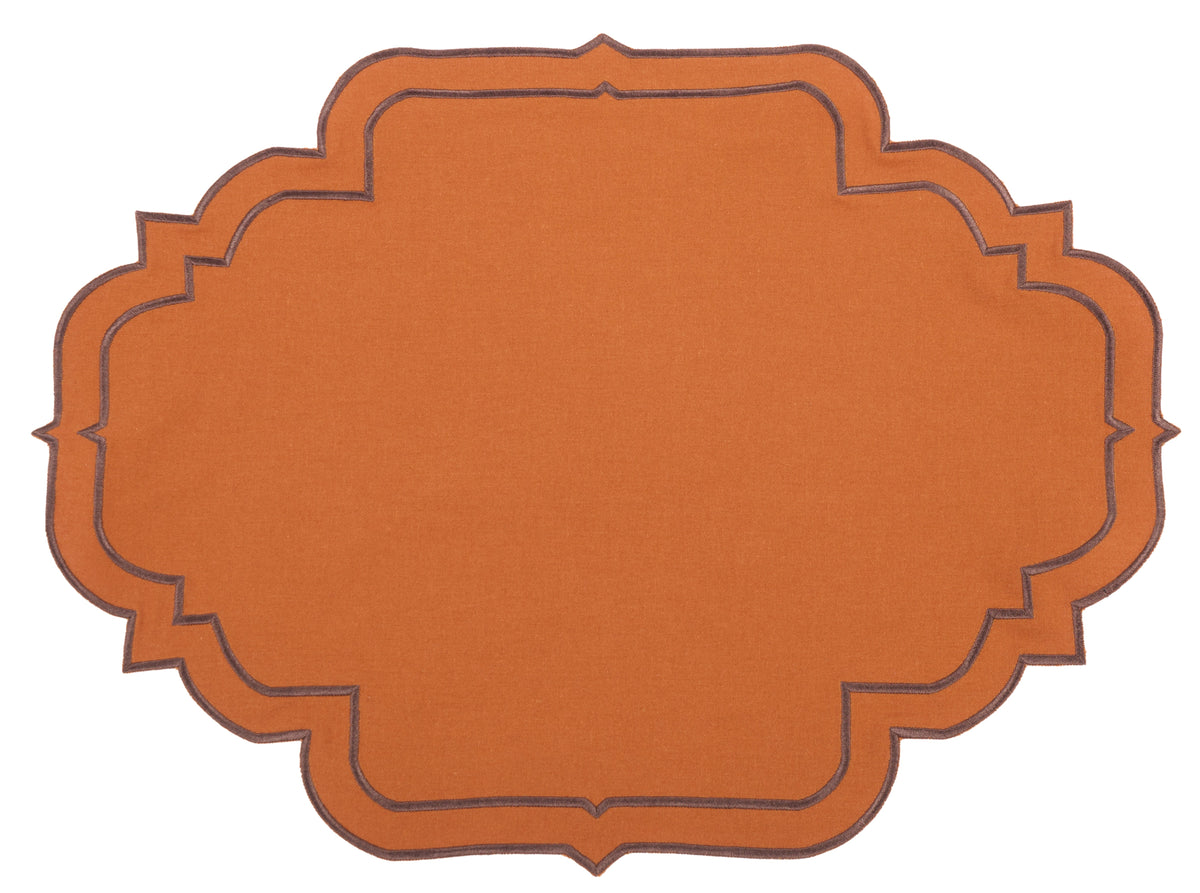 Augusta Orange & Brown Trim Placemat & Napkin