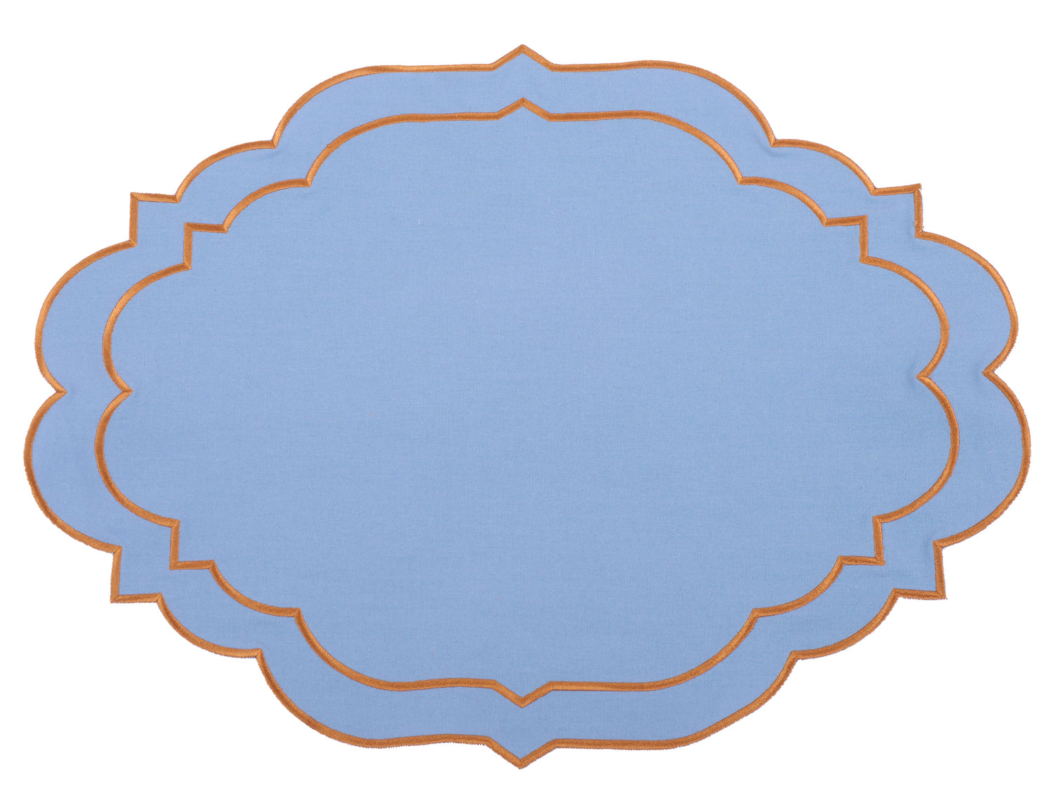 Alexandria Blue & Orange Trim Placemat & Napkin