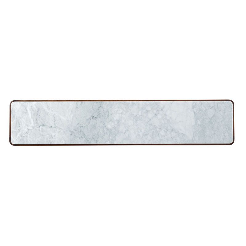 Walnut Console Table with Inset Carrara Marble Top