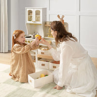 Wooden Play Kitchen with Storage for Creative Toddlers
