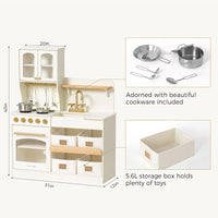 Wooden Play Kitchen with Storage for Creative Toddlers