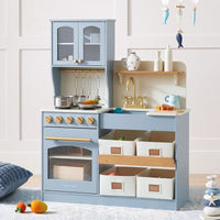 Pretend Play Kitchen for Kids - Serenity Wooden Kitchen – Blue