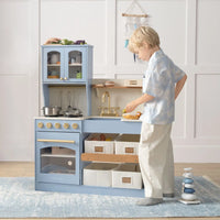 Pretend Play Kitchen for Kids - Serenity Wooden Kitchen – Blue