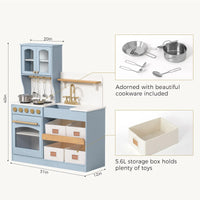 Pretend Play Kitchen for Kids - Serenity Wooden Kitchen – Blue