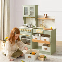Pretend Play Kitchen for Toddlers - Serenity Wooden Kitchen – Green