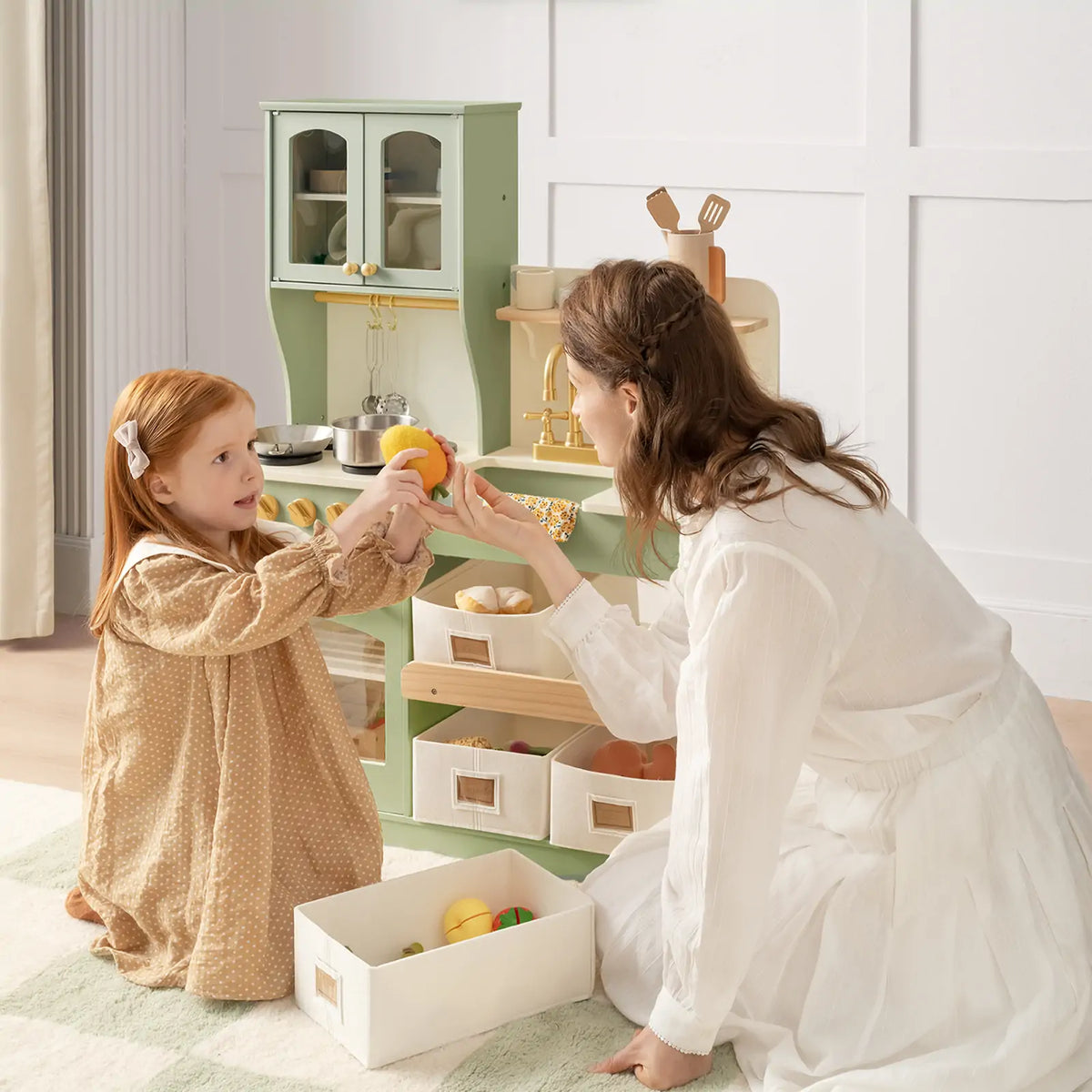 Pretend Play Kitchen for Toddlers - Serenity Wooden Kitchen – Green
