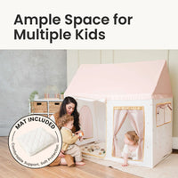 Sweet Citrus Kids Play Tent – White and Pink Indoor Playhouse