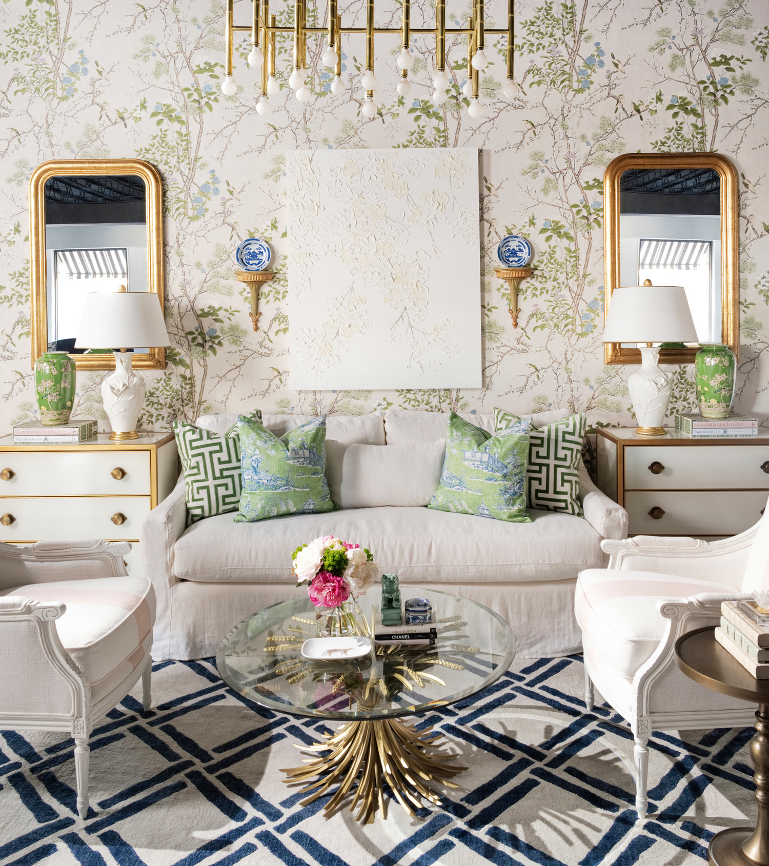 Small-Scale Slipcovered Sofa with White Performance Fabric & Sloped Arms
