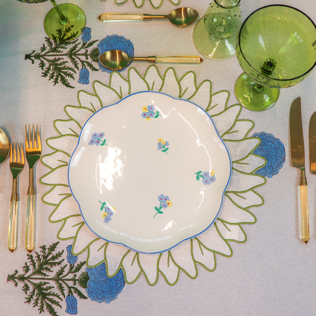 Toile de Blu Hortensia Tablecloth (various sizes)
