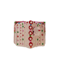 Christmas Gingerbread House - Candy Pink LED Holiday Decor 10" Battery Operated