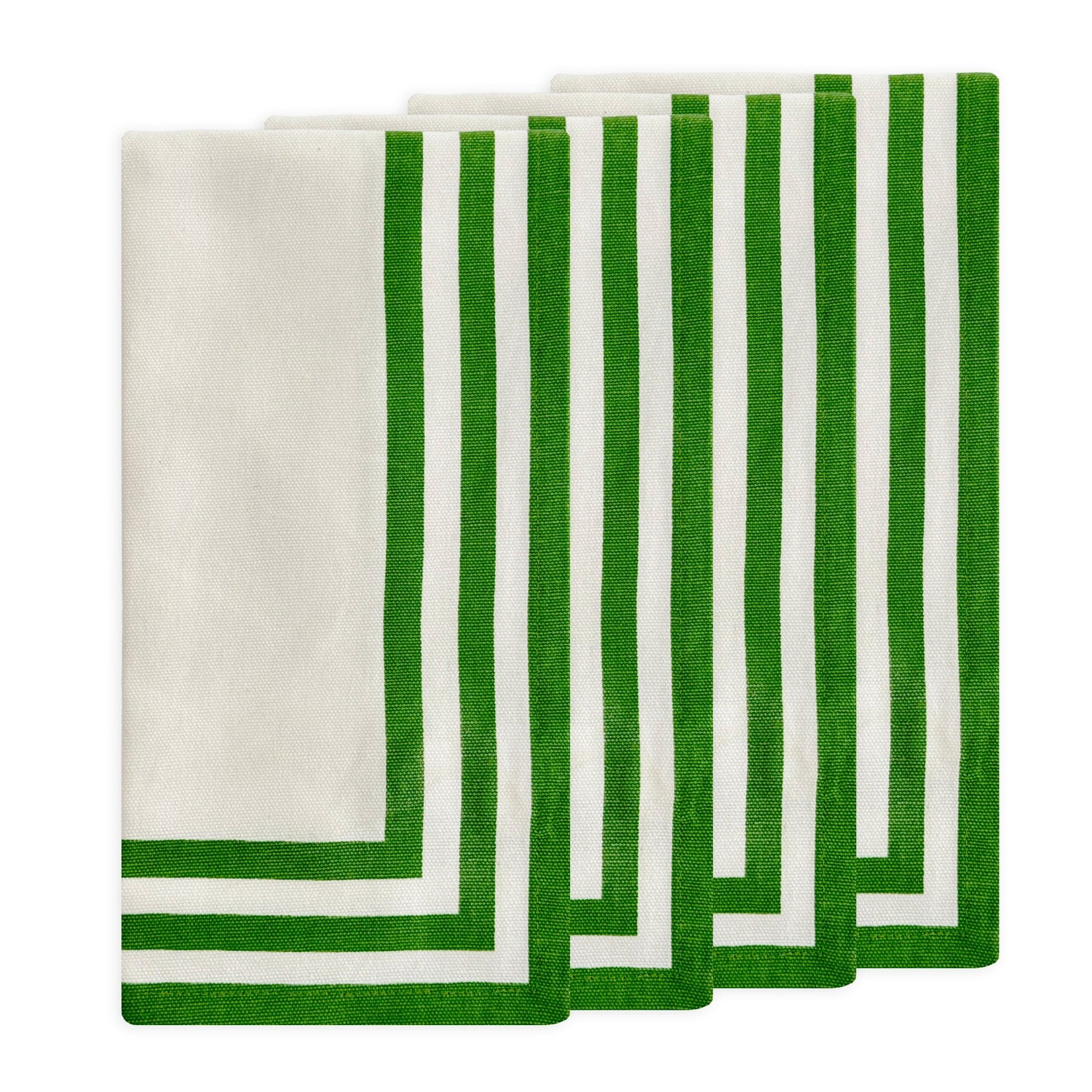 Triple Stripe Verde Dinner Napkins