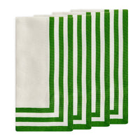 Triple Stripe Verde Dinner Napkins