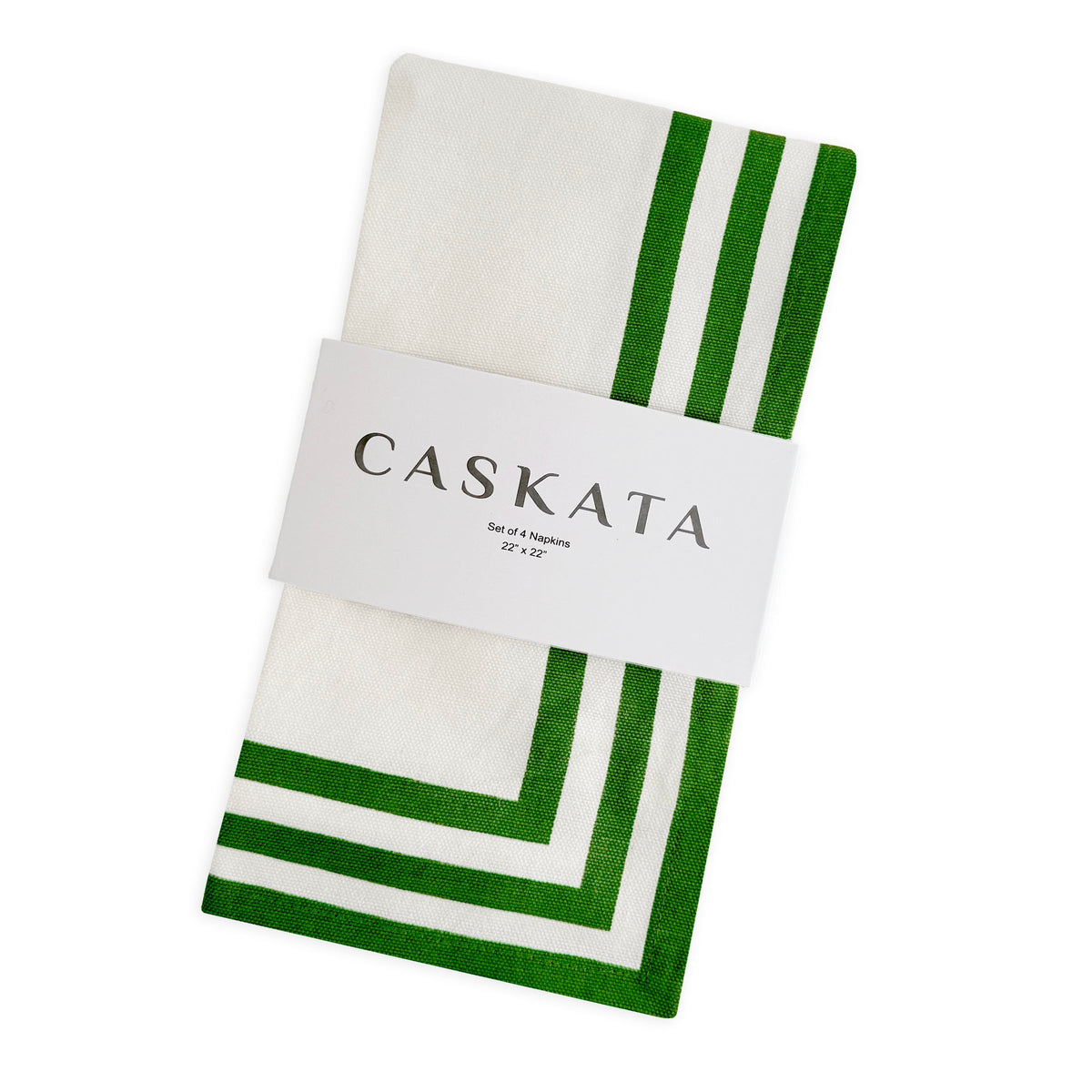 Triple Stripe Verde Dinner Napkins