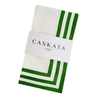 Triple Stripe Verde Dinner Napkins