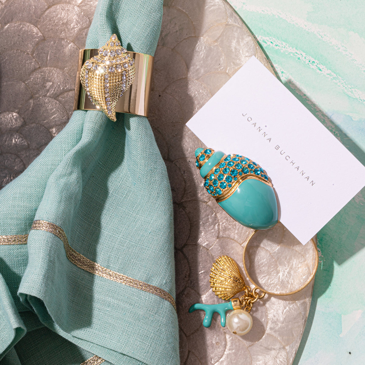 Sparkle Shell Napkin Rings (Set of 2)