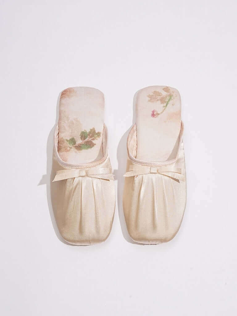 Ink Floral Print Slippers (Various Colors)