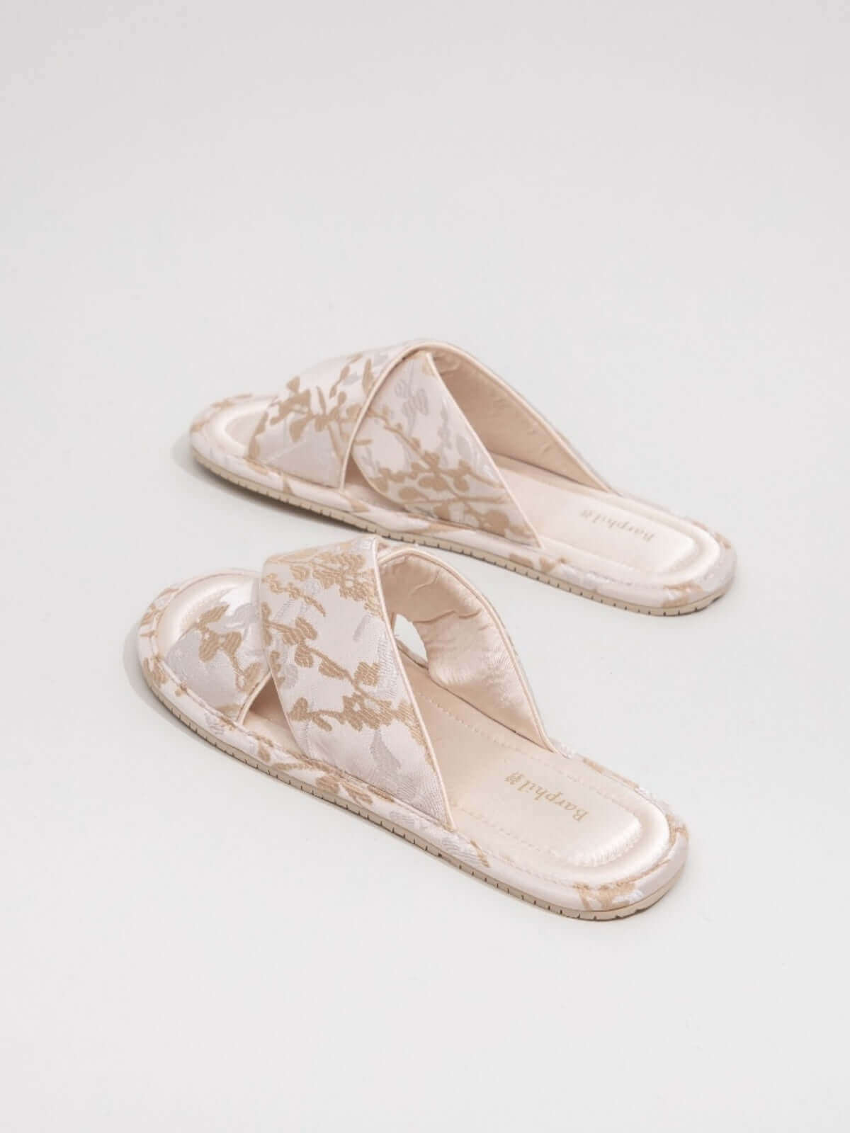 Classic Cross-Strap Embroidery Slippers