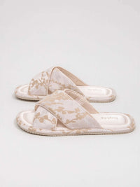 Classic Cross-Strap Embroidery Slippers