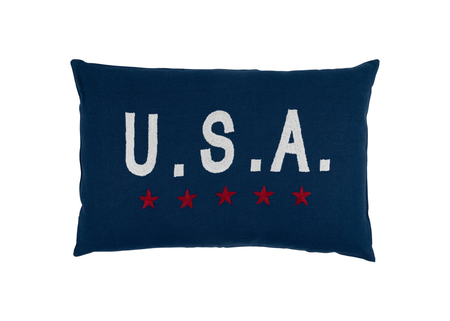 USA Navy Linen Throw Pillow
