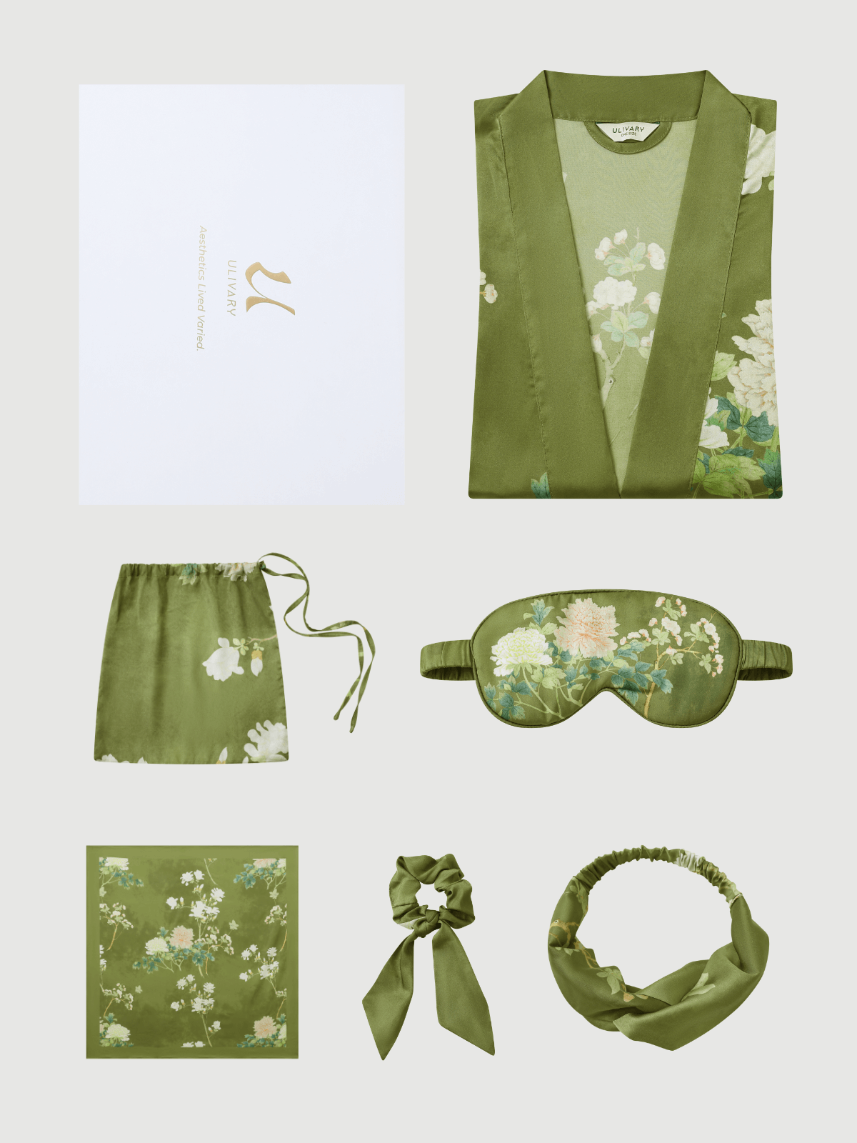 Luxury Asian-inspired Kimono Robe Accessory Giftbox 6-Pcs (Various Colors)