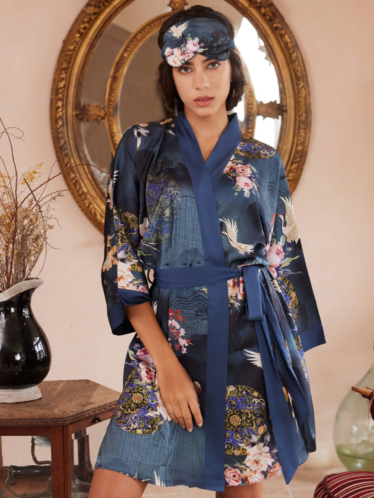 Luxury Asian-inspired Kimono Robe Accessory Giftbox 6-Pcs (Various Colors)