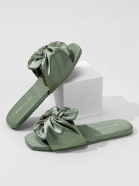 Silky Satin Bow Slippers (Various Colors)