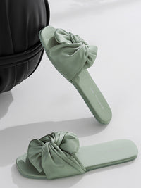 Silky Satin Bow Slippers (Various Colors)