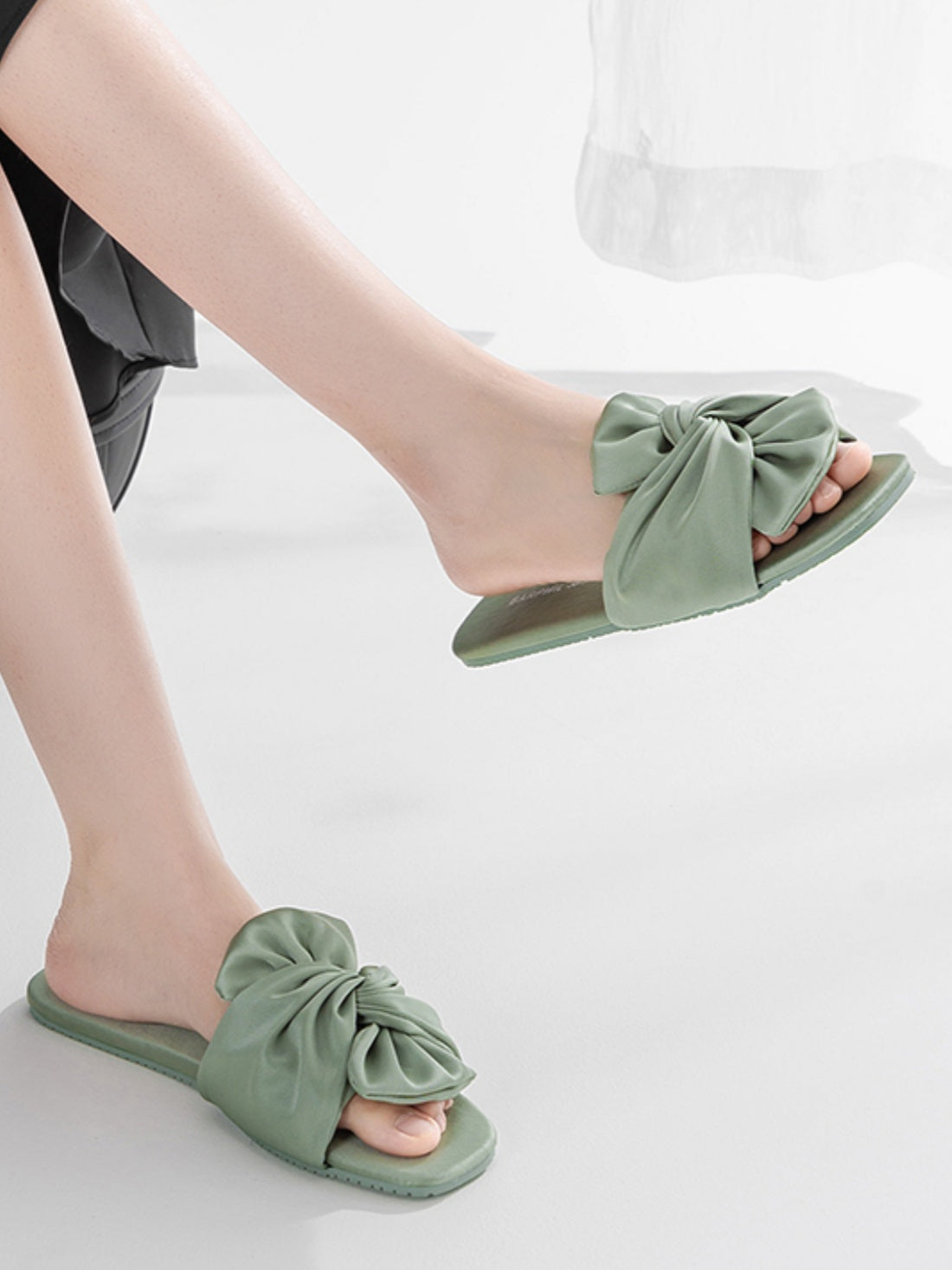 Silky Satin Bow Slippers (Various Colors)