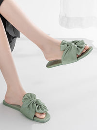 Silky Satin Bow Slippers (Various Colors)
