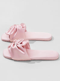Silky Satin Bow Slippers (Various Colors)