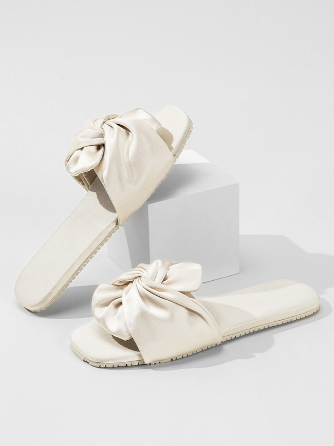Silky Satin Bow Slippers (Various Colors)