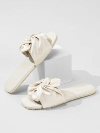 Silky Satin Bow Slippers (Various Colors)