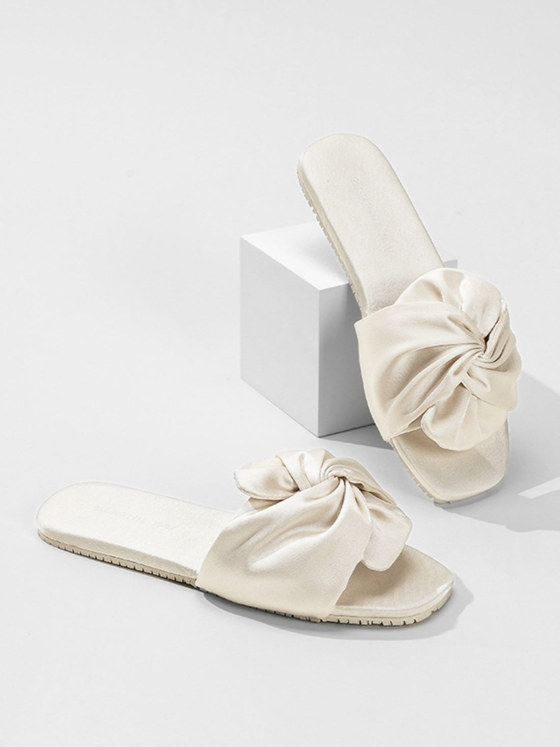 Silky Satin Bow Slippers (Various Colors)